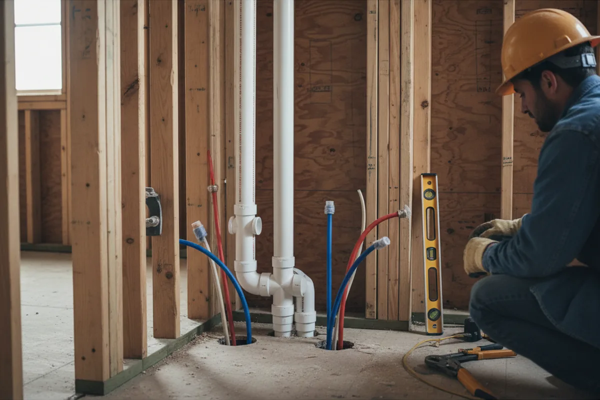 Drain and supply rough-in during Leak Detection in Bellingham