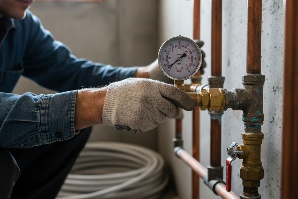Pressure testing a repaired line during Water Line Repair in Bellingham